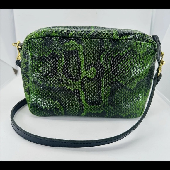 Clare V Fern Miro Stripe Snake Green Crossbody Midi Purse Sac~originally $345! - Picture 2 of 8